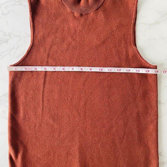 Abbott Elementary Womens Rust Mock Neck Cozy Sweater Vest | Large - Picture 5 of 7